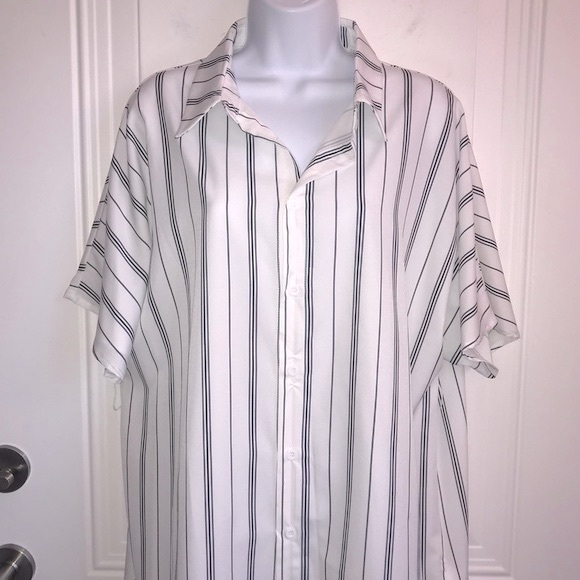 🔴 4/$15 CUPSHE Striped Button Front Kimono SS Cover Up size S NWT * no belt - Picture 4 of 13